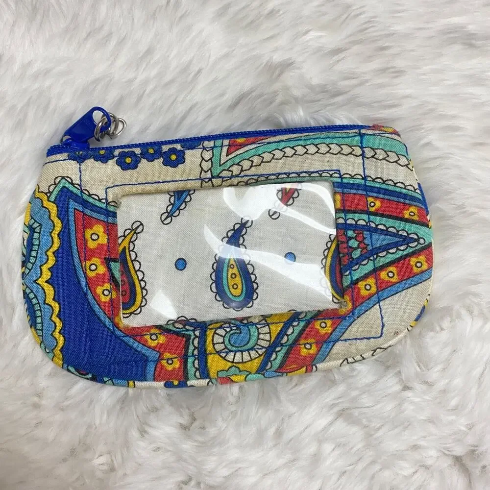 Vera Bradley Small Zip Coin Pouch Purse Wallet with ID section 5"x3" - Picture 3 of 11